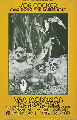 Original Vintage Poster Joe Cocker Mad Dogs & Englishmen Van Morrison 1970 • £481.91