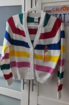 Disney 100 Mickey Mouse Women's Striped Graphic Cardigan- Size XS • $20.99