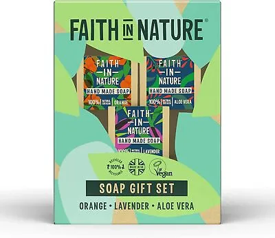 Faith In Nature Natural Handmade Soap Gift Set Vegan & Cruelty Free No SLS Or • £9.48