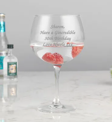 £7.99 • Buy Personalised Engraved Gin Balloon Glass Let Your 30th 40th Be 18th 21st Birthday