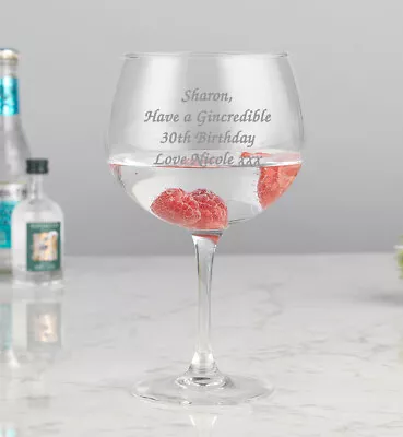 £10.99 • Buy Personalised Engraved Gin Balloon Glass Let Your 30th 40th Be 18th 21st Birthday