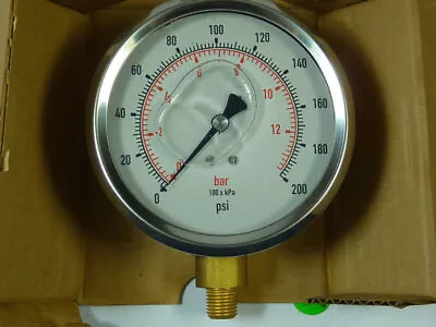 Pressure Gauge Panel Meter 200psi 4x1/4 MPG-2P-200-A • $35.99