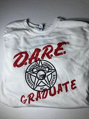 Vintage DARE White Shirt Sz M 90s Graduate Watauga North Carolina D.A.R.E. 18x27 • $20