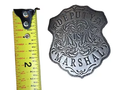 BADGE: Deputy US Marshal Engraved Raised Letter Lawman Police Old West  • $49.99