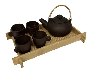 Mini Japanese/Chinese Tea Set With 4 Cups And Bamboo Tray • £27.97