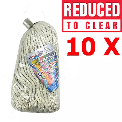 £17.99 • Buy Mop Head Replacement Cotton Traditional Heavy Duty Wet Floor Galvanised Bracket