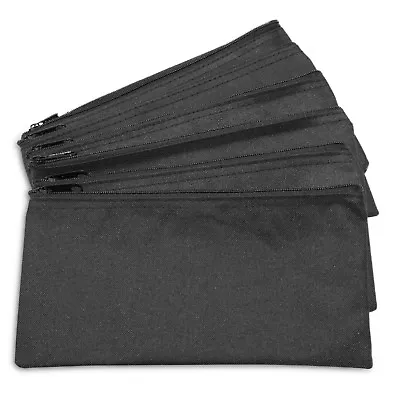 DALIX Zipper Bank Deposit Money Bags Cash Coin Pouch 6 Pack In Black • $12.98