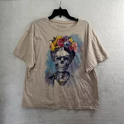 Jerry Leigh Frida Kahls T Shirt Womans Large Graphic Pink Short Sleeve Flaw • $4.49