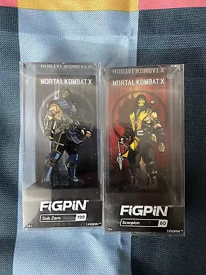 FiGPiN Mortal Kombat X: Scorpion And Sub-Zero Collectible Pins Great Condition • $120