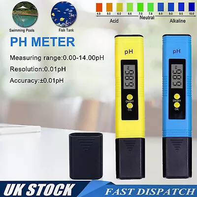 £5.49 • Buy Portable PH Meter LCD Digital PH Tester Pen For Drinking Water Pool Aquarium