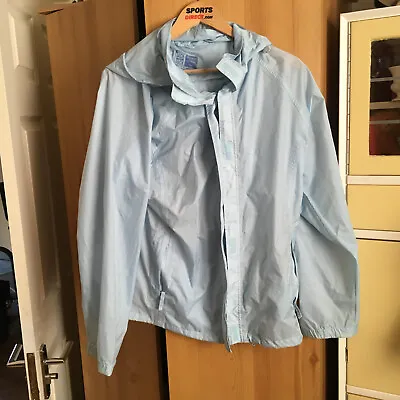 Packable Raincoat Ladies Jack In A Pack Waterproof Pale Baby Blue Size L Large • £7