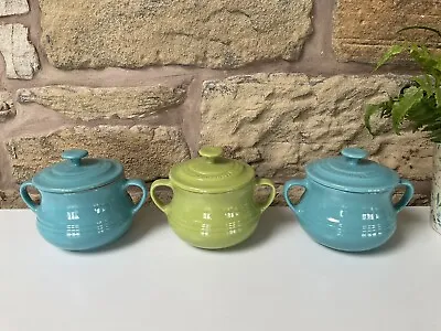 3 Small Le Creuset Individual Soup/Casserole/Bean Pots With Lids • £40