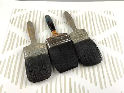 Vintage Lot Of Three Large Paint Brushes-4 -3 -Baker-Rubberset • $42.99