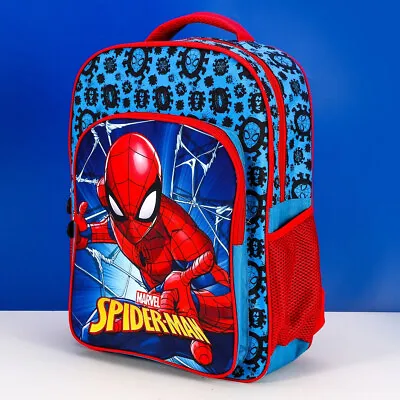 Child Kids Large Marvel Spiderman Back To School Backpack Rucksack Book • £16.95