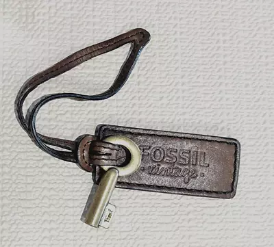 Fossil Vintage Leather Key Fob Bag Charm Keychain Hangtag Tag • $15.75