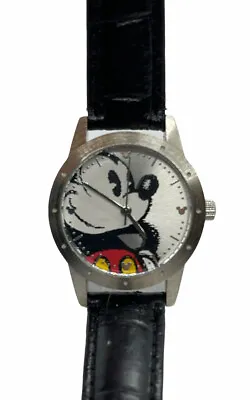 Limited Release Mickey Disneyland Resort Watch St Steel Back Black Leather Band • $19.99