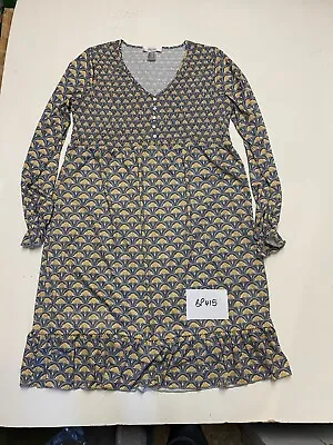 LINEA TESINI @ Kaleidoscope Jersey Floral Dress In Grey/Yellow   (bp415) • £12