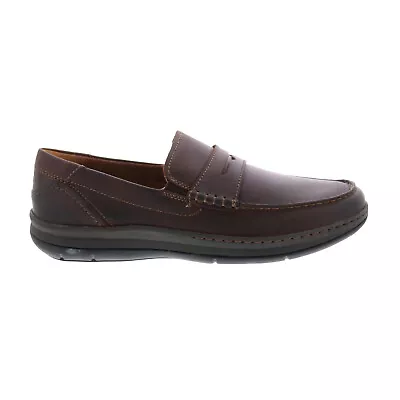 Florsheim Central Penny Mens Brown Leather Loafers & Slip Ons Penny Shoes • $61.99