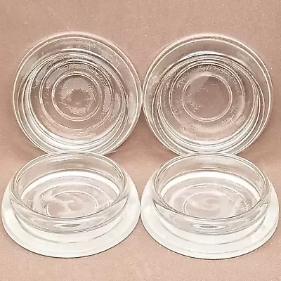 Vintage Clear Glass Furniture Legs Coasters ~ Floor Protectors (Set Of 4) • $9.95