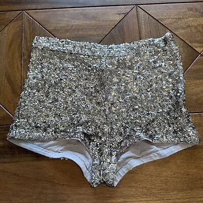 £2.50 • Buy Topshop  Festival Shorts Silver Grey  Embellished Hot Pants 8