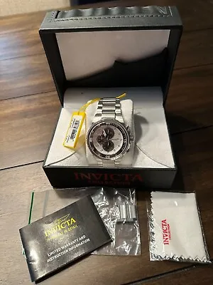 Invicta Men's 48mm Pro Diver SCUBA Chronograph SILVER DIAL ALL Silver Tone Watch • $40