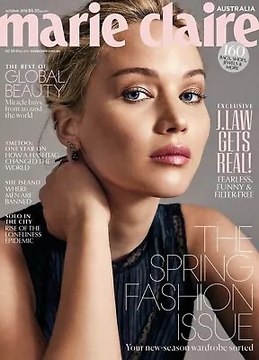 Marie Claire Australia Women's Fashion Magazine October 2018 Jennifer Lawrence • $3.99