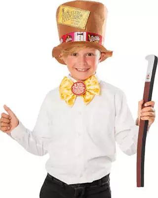 Willy Wonka Child Felt Top Hat Bow Tie And Cane Set • $29.99