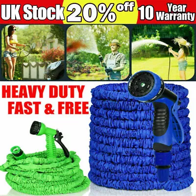 £4.64 • Buy 50ft-200ft Expandable Garden Hose Pipe Extra Long Expandable Water Spray Gun Uk！