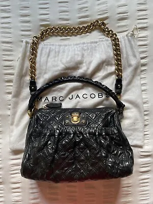 Marc Jacobs Julianne Stam Black Quilted Leather Gold Chunky Chain Strap • $425