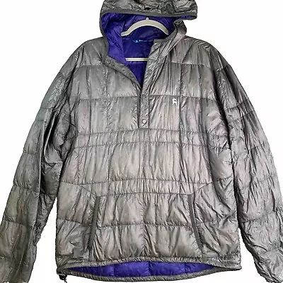 BACKCOUNTRY Down Puffer Jacket Mens M 850FP Silver/Purple Hoodie Pullover READ • $52