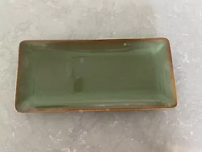 The Mexican Kitchen Gorham Rick Bayless Serving Tray Green Brown Edge Stoneware • $14.95