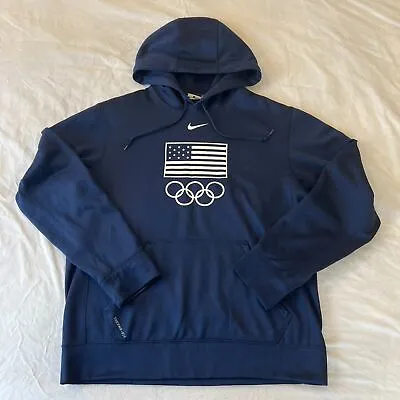 Nike Hoodie TEAM USA American Flag Olympic Rings Size M • $24.99