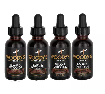 Woodys Quality Grooming For Men Beard & Tattoo Oil 1 Oz Set Of 4 • $31.99