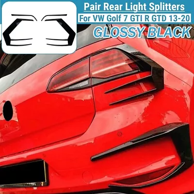 Pair Black Rear Taillight Lamp Cover Trim For VW Golf 7 GTI R GTD Mk7 2013-2020 • $47.51