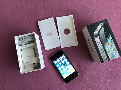 Apple IPhone 4 32GB Black A1332 With Box Good Cond • $1