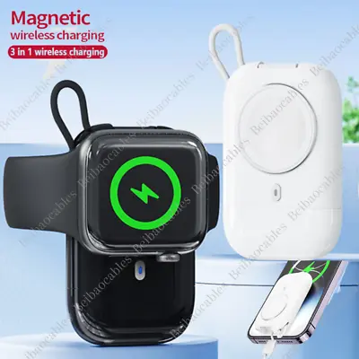 3 In 1 Magnetic Power Bank Portable Mini Charger For Apple Watch IPhone Android • $16.23