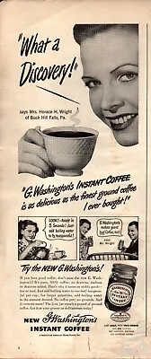 1946 Vintage Ad G. Washington Instant Coffee Retro Beverage Cup Label   04/19/23 • $8