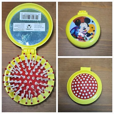 Disney Stores Mickey Mouse Round Folding Brush Mirror Combination Compact • $15.99