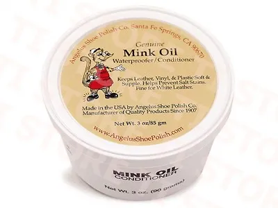 Angelus Mink Oil Paste Leather Waterproof & Conditioner 3oz Boots Shoes Jackets • $8.59