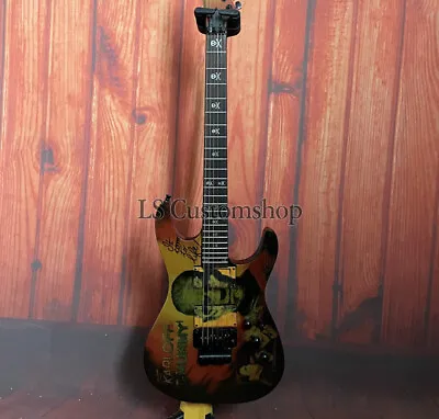 Custom Painted Karloff Mummy Electric Guitar Kirk Hammett KH-3 Skull Inlay 24F • $183.41