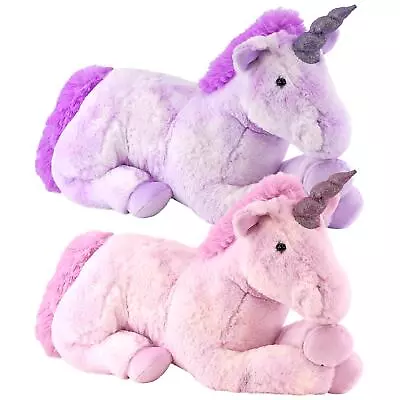 Large Plush Unicorn Teddy Lying Horse 21  Super Soft Stuffed Cuddly Toy Kids • £15.99