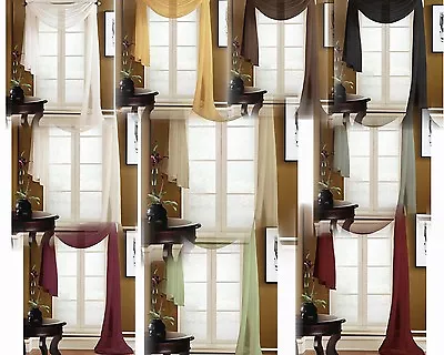 $7.23 • Buy Valance Scarf Swag Voile Sheer Elegant Curtain Window Drape 35  X 216 