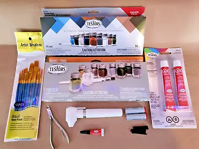 MILITARY Modeler's Kit !!  Paints Sets Glue Brushes Paint Mixer And Nippers • $64