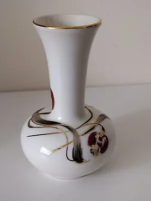 Zsolnay Vase Hand Painted Porcelain Gold Accents Vintage Hungarian Signed • £12