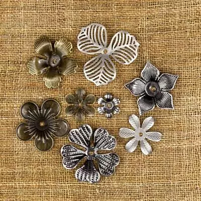 NEW Prima Finnabair Metal Vintage Trinkets Embellishments Mechanical Flowers  • £11