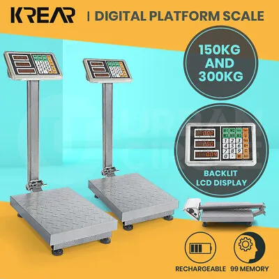 Krear Digital Platform Scales Commercial Electronic Postal Floor Scale 150/300KG • $71.99