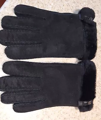 Ugg Womens Gloves L Large Sherling Sheepskin Fur Black Gloves New No Tags • £38.01