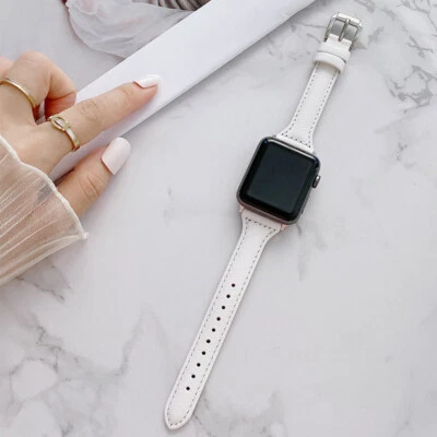 $17.99 • Buy Genuine Leather Apple Watch Band Strap IWatch Series 7 SE 6 5 4 3 2 1 38mm-45mm