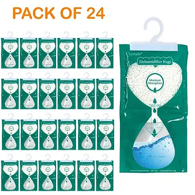 24 Pack Hanging Dehumidifier Wardrobe Bags Wet Damp Mould Moisture Remover • £20.85