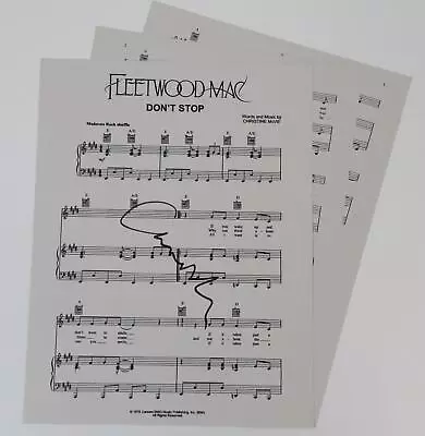 Christine McVie FLEETWOOD MAC Signed Autograph Auto  Don't Stop  Sheet Music JSA • $799.99